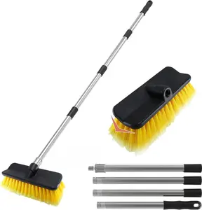 Wash Brush with 55" Long Handle |  Wash 10" Dip Soft Brush | No Scratch Soft Bristle Brush for , RV, Boat, Solar Panel, House Siding, Snow, Floors Washing