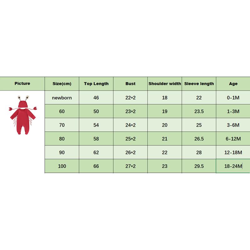 Baby Crab Costume Boys Girls Long Sleeve Lobster Jumpsuit with Hat Cosplay Sea Animal Halloween Costumes