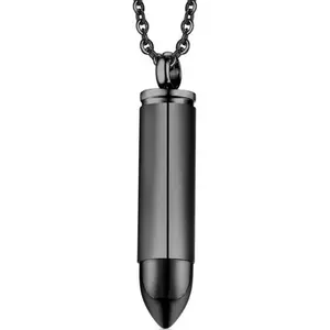 Stainless Steel Bullet Style Statement Cocktail Party Biker Pendant Necklace
