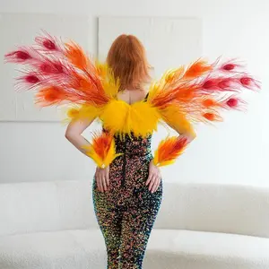 ZUCKER Solar Kiss Peacock Fairy Wings & Cuffs Handmade with Genuine Peacock Feathers for Halloween, Cosplay Masquerade Festivals and Photo Shoots