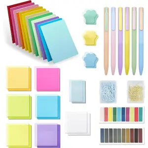 1068 count Notebook Stationary Set, Girl Gifts with Sticky Notes Tabs Gel Pens Paper Clip for Study Aesthetic School Supplies