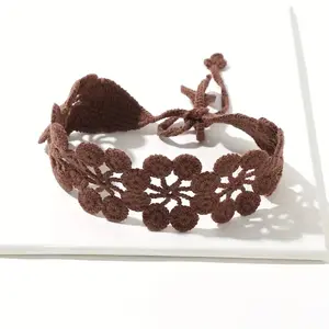 Brown Vintage Style Crochet Headband