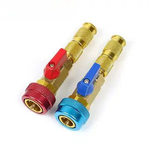 2-Pack Car Tools R134A Valve Core Quick Remover Installer, Adjustable High-Pressure (Red) & Low-Pressure (Blue) Air Conditioning Valve Core Tool