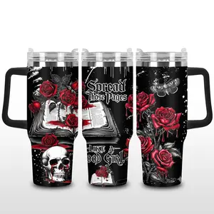 Romantasy Books Tumbler 40oz Dark Romance 40oz Tumbler, Gothic Fantasy Book Tumbler 40oz