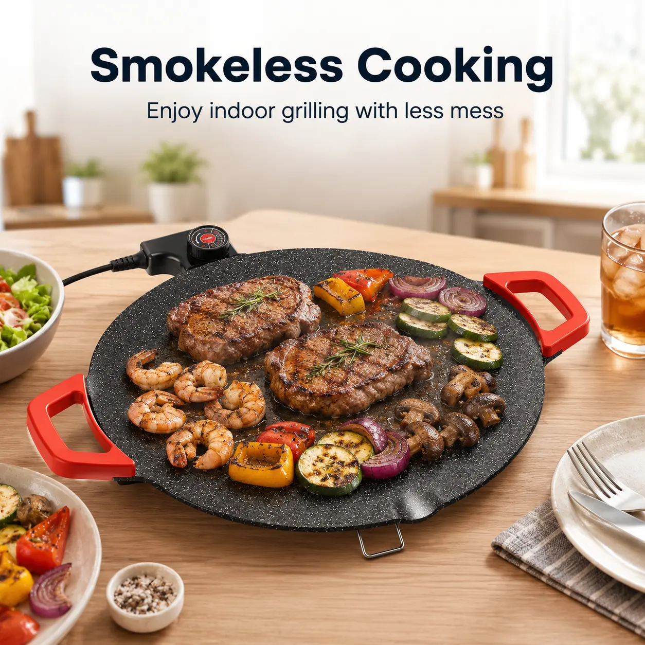 1500w portable electric，portable electric comal，korean bbq grill，non-stick grill pan，comal electrico para tortillas，Adjustable Temperature Electric Skillet Pan，non-stick grill pan，portable electric comal