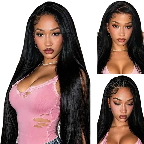 Yawawe Hair Straight Wig  13x6 Wear go Glueless Transparent Lace Ear to Ear Install Pre-Cut Pre-Plucked Lace Frontal Wigs for Women Beginnner Friendly