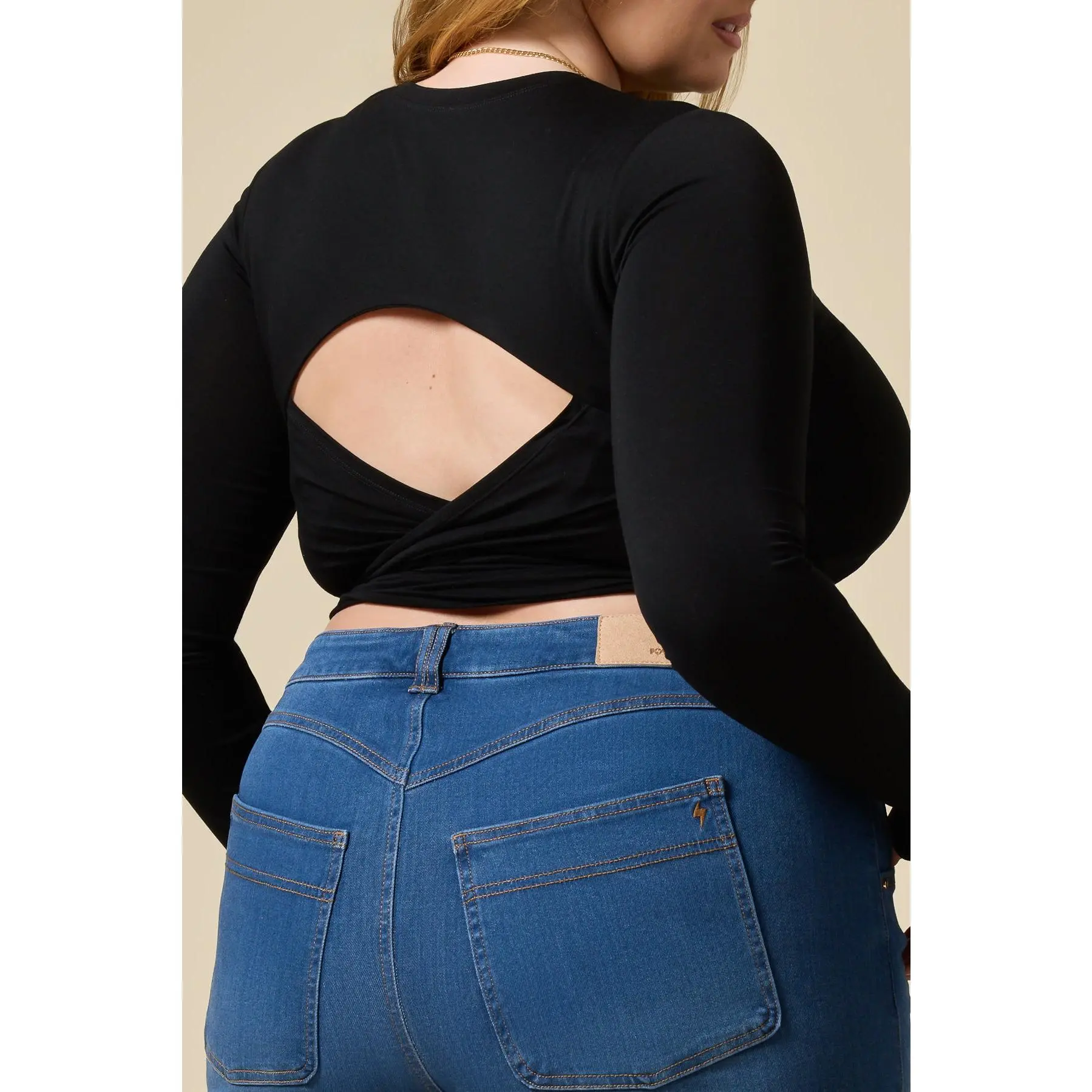 Bow Back Reversible Long Sleeve Top - Black Bow Back Reversible Long Sleeve Top - Black