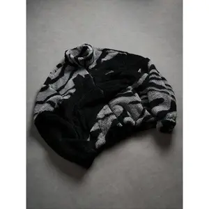 Unisex Y2K Style Gothic Runes Cross Pattern Streetwear Camo Colorblock Fall Winter Fleece Warm Jacket Coat, High Street Culture Gift,Couple outfits and trendy outfits