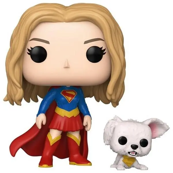 Funko POP! & Buddy: DC Supergirl - Supergirl with Puppy Krypto Cute Statue Figurine, Collectible Items, Movie Collectibles, Statue Figurines