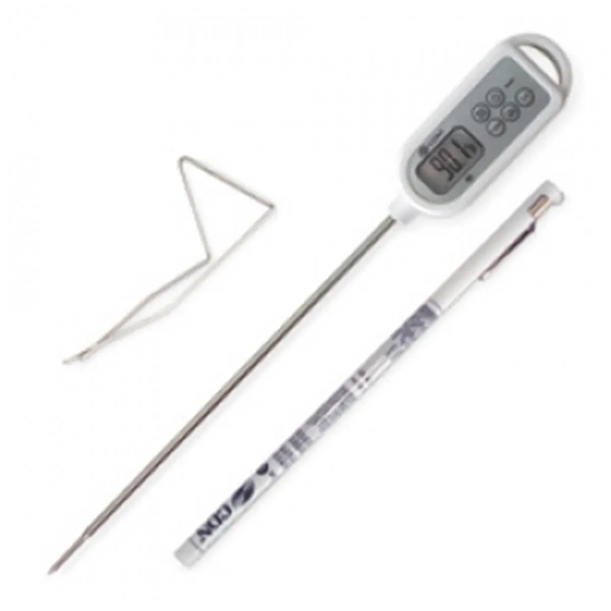 212 MAIN Stainless Steel Digital Thermometer - CDN DTW450L ProAccurate, Waterproof, 8"/20.3 cm Long Stem, 2.5 mm Reduced Tip, 6 Seconds Response, Data-Hold, Plastic-Free Food-Safe Kitchen Utensil, Biocote Safe, -40°C to 230°C Range for Pools & Hot Tubs, A