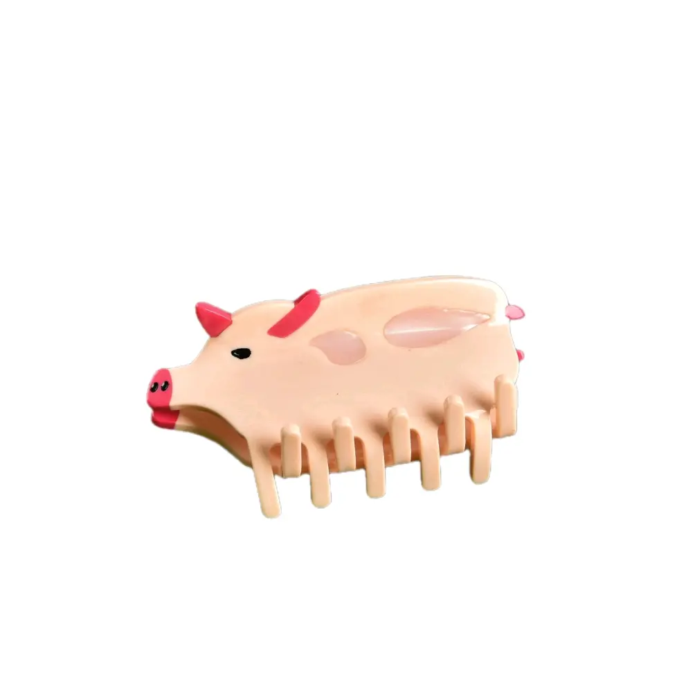 Cute Pink Pig Hair Claw Clip – Animal Claw for Thick & Thin Hair