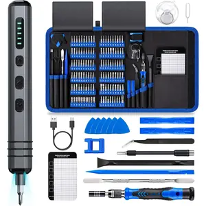 Mini Electric Screwdriver Set 140-in-1: Small Cordless Electric Screwdriver - 120 Precision Bits, 5 Torque Settings, LED Light, Magnetic Screwdriver Repair Tool Set, Suitable for Computers, Remote Controls, and Electronics