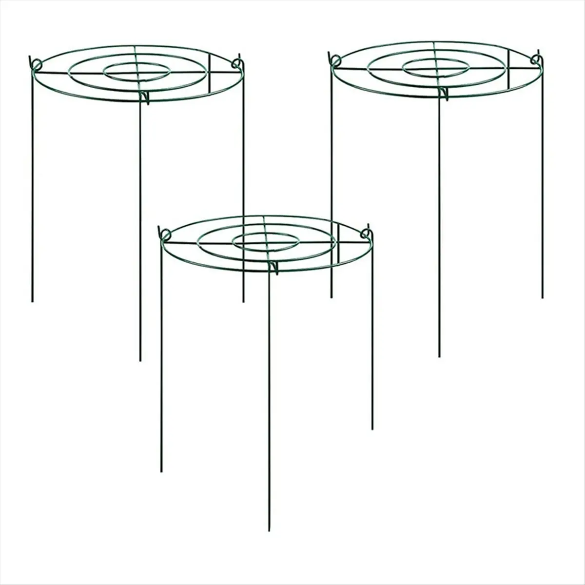 3 Sets Peony Support Cage, Grow Through Hoops Grids with 4pcs Legs,Plant Support Brace,Flower Strong Support Ring