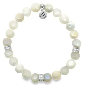 TTT Live Exclusive Silver CZ with Moonstone Gemstone Bracelet