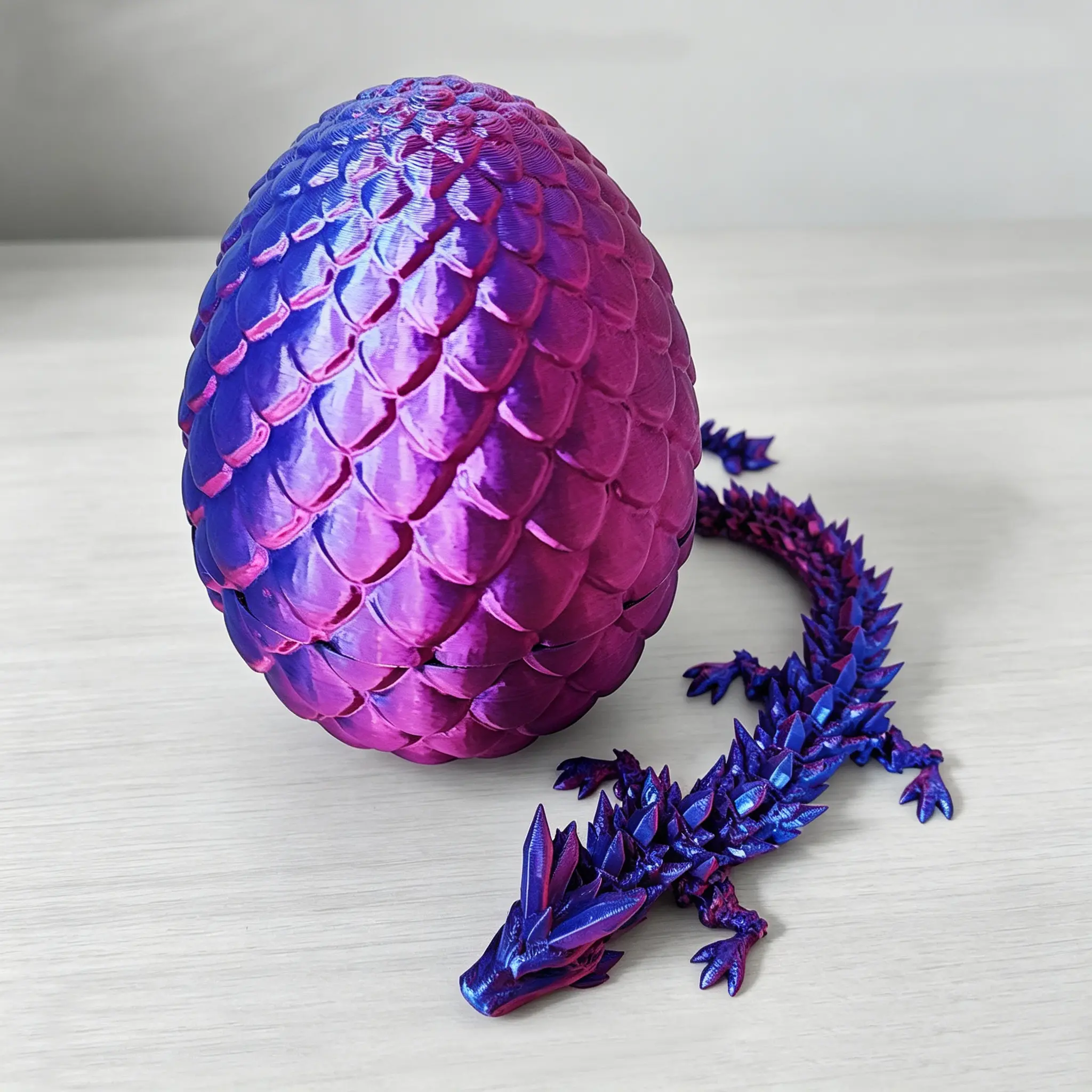 3D Printed Dragon Statue, 1 Count Vibrant Gradient Dragon Egg Ornament, Creative Desktop Decoration for Home Office, Home Decor Gifts, Decorative Home Ornament, Desktop Art Ornament