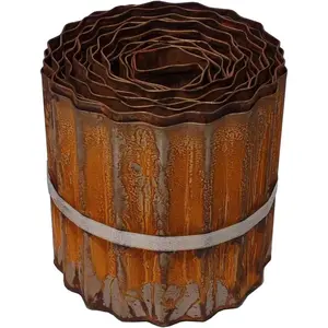 Corrugated Metal Landscape Edging,6 Inch x 20FT Sturdy Steel Garden Edging Border (Rusted, 6 Inch x 20FT)