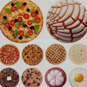 Food Pattern Blanket 1 Count Funny Burrito Round Flannel Wrap for Bed Sofa Car Camping Travel Happy Gifts