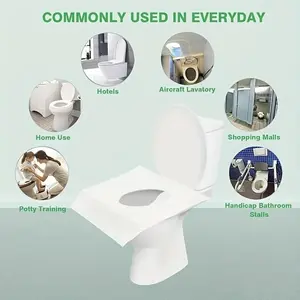 10Counts Washable Toilet Seat Covers | Water-soluble, high-quality, hygienic, portable | Soft, easy to use, suitable for sensitive, light beige tones | Protects toilets from clogs – perfect for home and travel use.