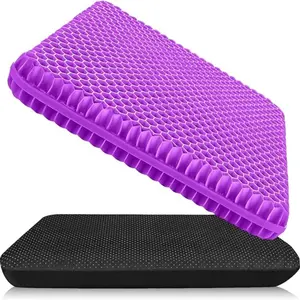 Gel Seat Cushion Super Large & Thick, Breathable Honeycomb Design, Absorbs Pressure Points, Gel Cushion for Office Chair, Home Car Seat, Wheelchair