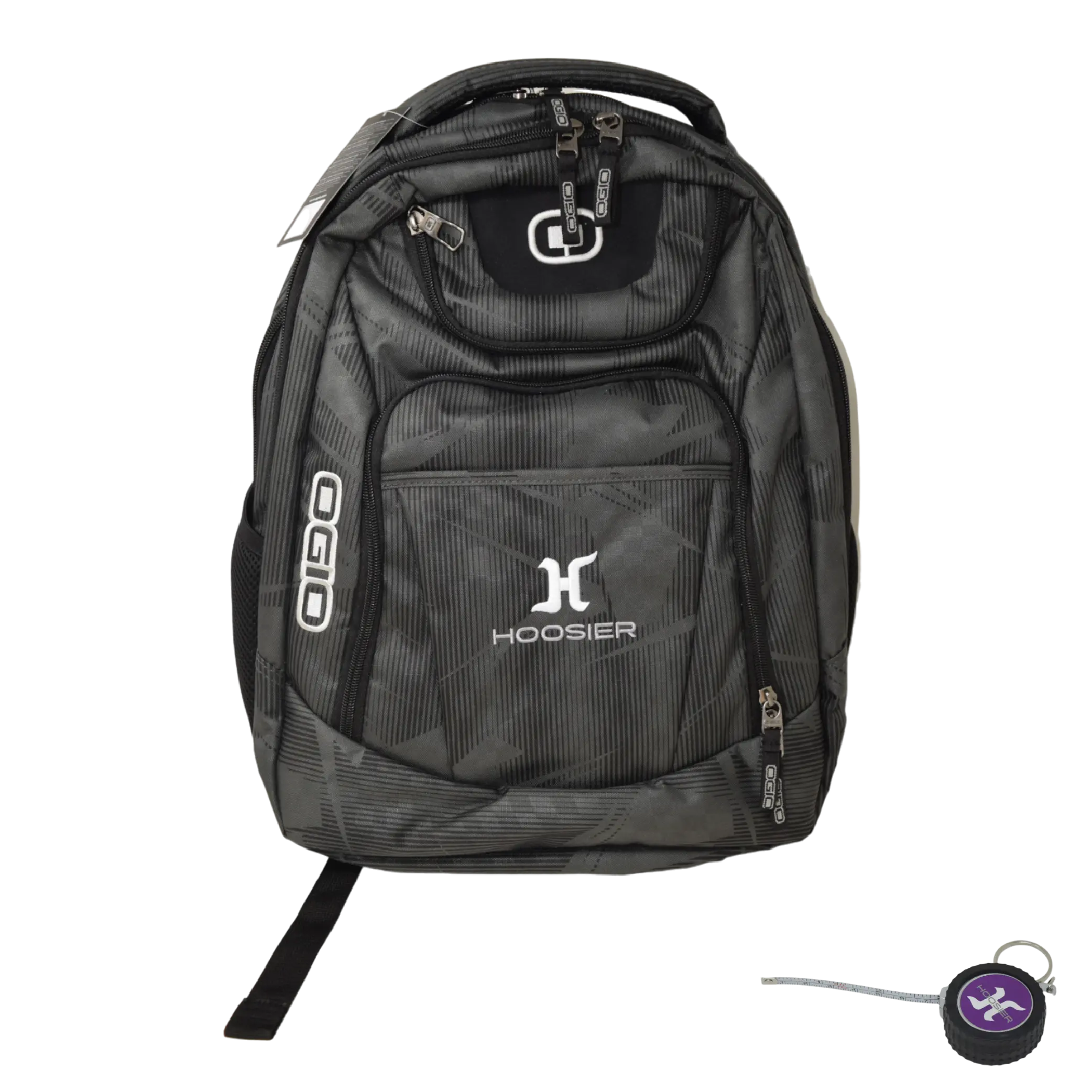 Hoosier OGIO Excelsior Gray Backpack - Dual Main Compartments, Padded Air Mesh Back, Hoosier Keychain for Campus Life, Back to School Haul (Mesh Backpacks, EDC Gear, Whats in My Bag), Everyday Carry, Adjustable Shoulder Strap, Adults, Athletic