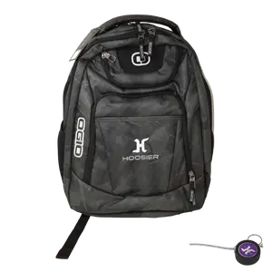 Hoosier OGIO Excelsior Backpack - Gray with Dual Main Compartments and Padded Air Mesh Back for Travel, School, or Work with Hoosier Keychain