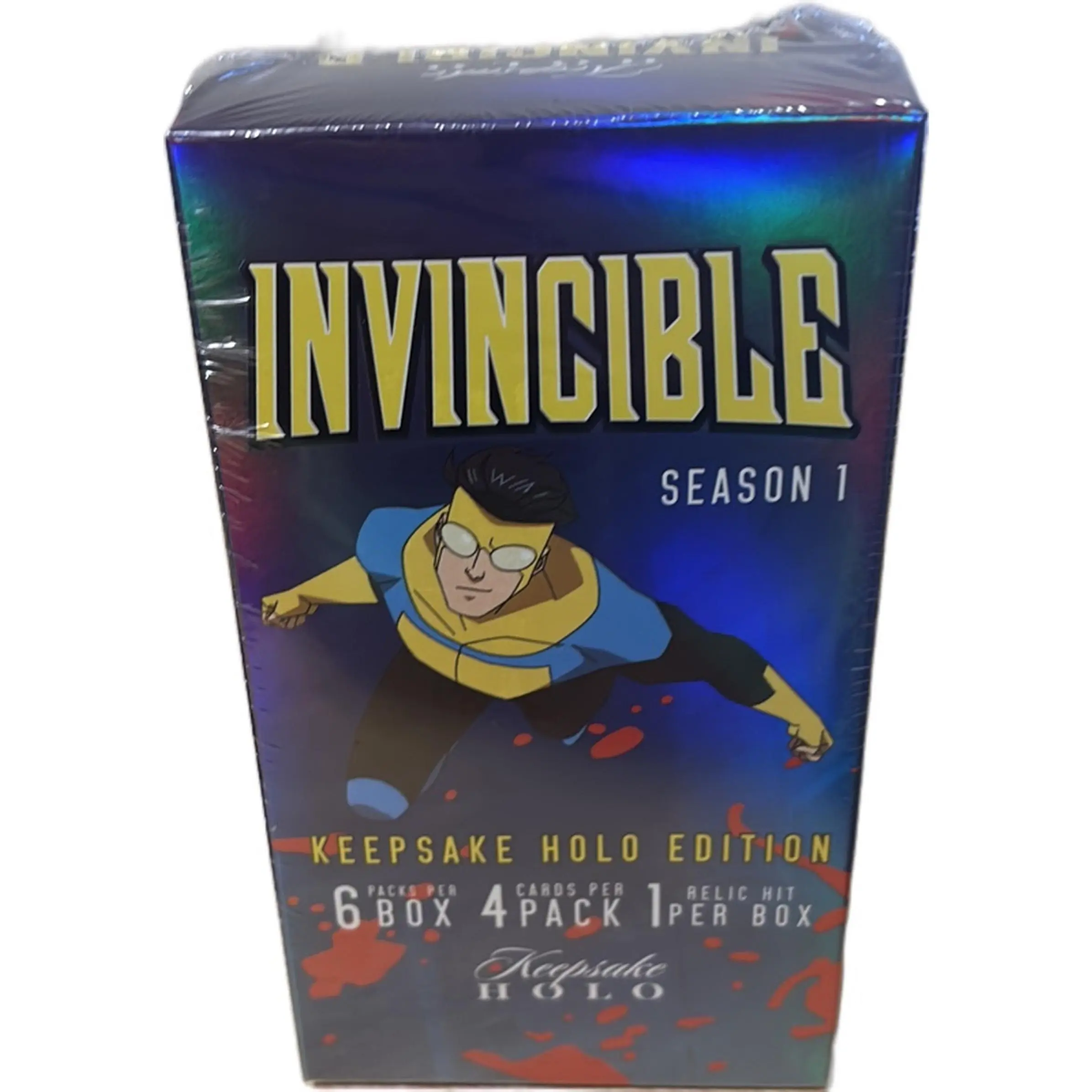Invincible Season 1 Holo 6 Pack Blaster Keepsake Cards - 6 Boxes, 6 Packs, 4 cards per Pack 1 Relic per Box, Holo Edition