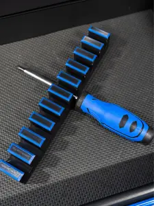 Magnetic Screwdriver Organizer Two Tone Tool Storage Holds 10 Securely Embedded Magnets Keep Tray Locked Perfectly Aligned Drawer Tool Box Tool Kit Set