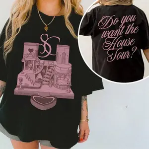 House Tour Shirt, Fandom Merch Tee, Aesthetic Oversized Fan T-shirt, Double Sided Sabrina's House Tour Gift Gift For Women