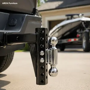 ARCH Adjustable Dual Ball Mount,12,000 lb & 10,000 lb Towing Capacity,Dual Hitch Balls (2" & 2‑5/16"), Fits 2" Receiver