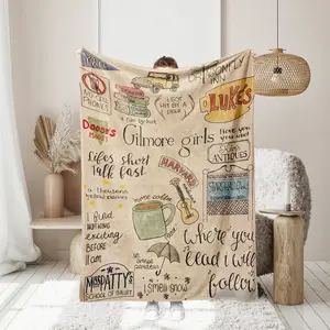 Gilmore Girls Pattern Flannel Blanket, Soft, Skin-Friendly, Warm, Machine Washable, Suit for Sofa, Bed,Office,Travel,Camping