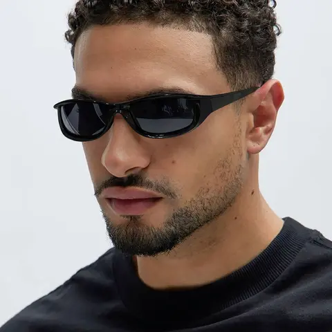 Men's Casual High-Quality Street Vintage Rectangular Trendy Fashion Sunglasses, Lightweight Durable, All-Season Outdoor Accessories, Fashionable Sunglasses