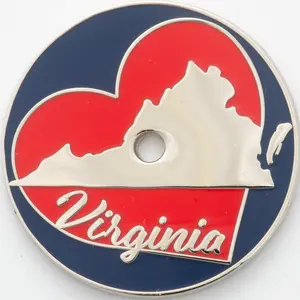 RIAN Virginia Travel Collectible Heart-Shaped State Outline Magnet for Keychains Backpacks United States Souvenir Virginia is for Lovers