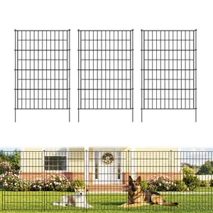 Garden Fence 40 inch H x 28 inch W (5 Panels, Total Length 11.6 ft) Metal Decorative Fence Rustproof Animal Barrier Fencing for Dog, Rabbits, and Patio,Yard