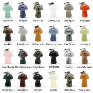 20pcs Random Mini Small Mushroom Pendant Necklace Jewelry Accessories DIY Mushroom Shape Pendant