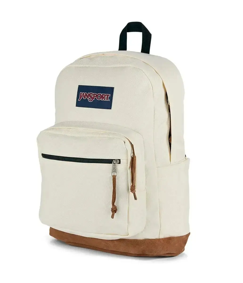 Back to School JanSport Canvas Backpack, Suede Reinforced Bottom Vintage Bookbag, Large Capacity Casual Campus Daypack