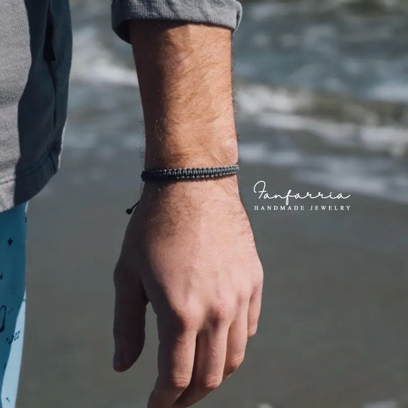 Graphite Gray Bracelet,  Waterproof Adjustable