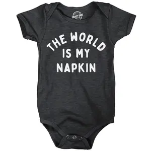 The World Is My Napkin Baby Bodysuit Funny Sarcastic Graphic Novelty Jumper for Infants Funny Baby Onesies Funny Sarcastic Onesie Novelty Onesie Black -