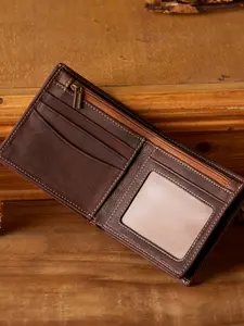 1 piece, handmade original vintage genuine leather horizontal Business Minimalist Bifold wallet for men and women, fashionable trendy vegetable-tanned cowhide, driver's license holder with multiple card slots