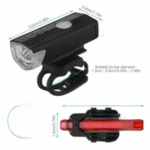 USB Rechargeable LED Bicycle Headlight Bike Head Light Cycling Rear Front Lamp Bike Light Rainproof USB Rechargeable LED Bicycle Light
