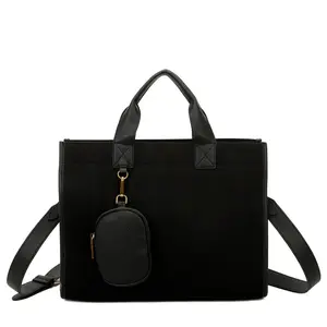Tiara Vegan Leather Adjustable Strap and mini-bag Suede Tote