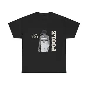 Jordan Poole Unisex Heavy Cotton Tee with Graphic Design, Casual Wear, Street Style, Unique Gift, Comfortable T-Shirt, Everyday Fashion