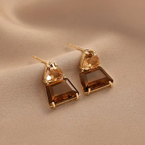Women's Geometric Square Earrings, Stainless Steel Chain, Casual Fashion Jewelry for All Seasons, Elegant Design, Perfect Gift Idea, High Quality Earrings