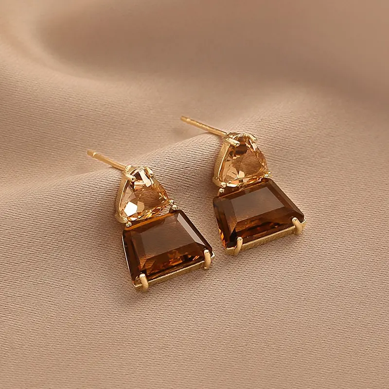 Women's Geometric Square Earrings, Stainless Steel Chain, Casual Fashion Jewelry for All Seasons, Elegant Design, Perfect Gift Idea, High Quality Earrings