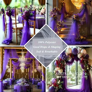 One piece deep purple, oversized tulle, customizable to various sizes. Suitable for wedding backdrops, Wedding arch cover, Party decoration supplies, party/photography decorations, festive decorations, wedding décor
