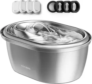 PETLIBRO Stainless Steel Cat Water Fountain, 101oz/3L Pet Water Fountain for Cats Inside, Food-Grade Dog Water Fountain, Automatic Cat Water Dispenser