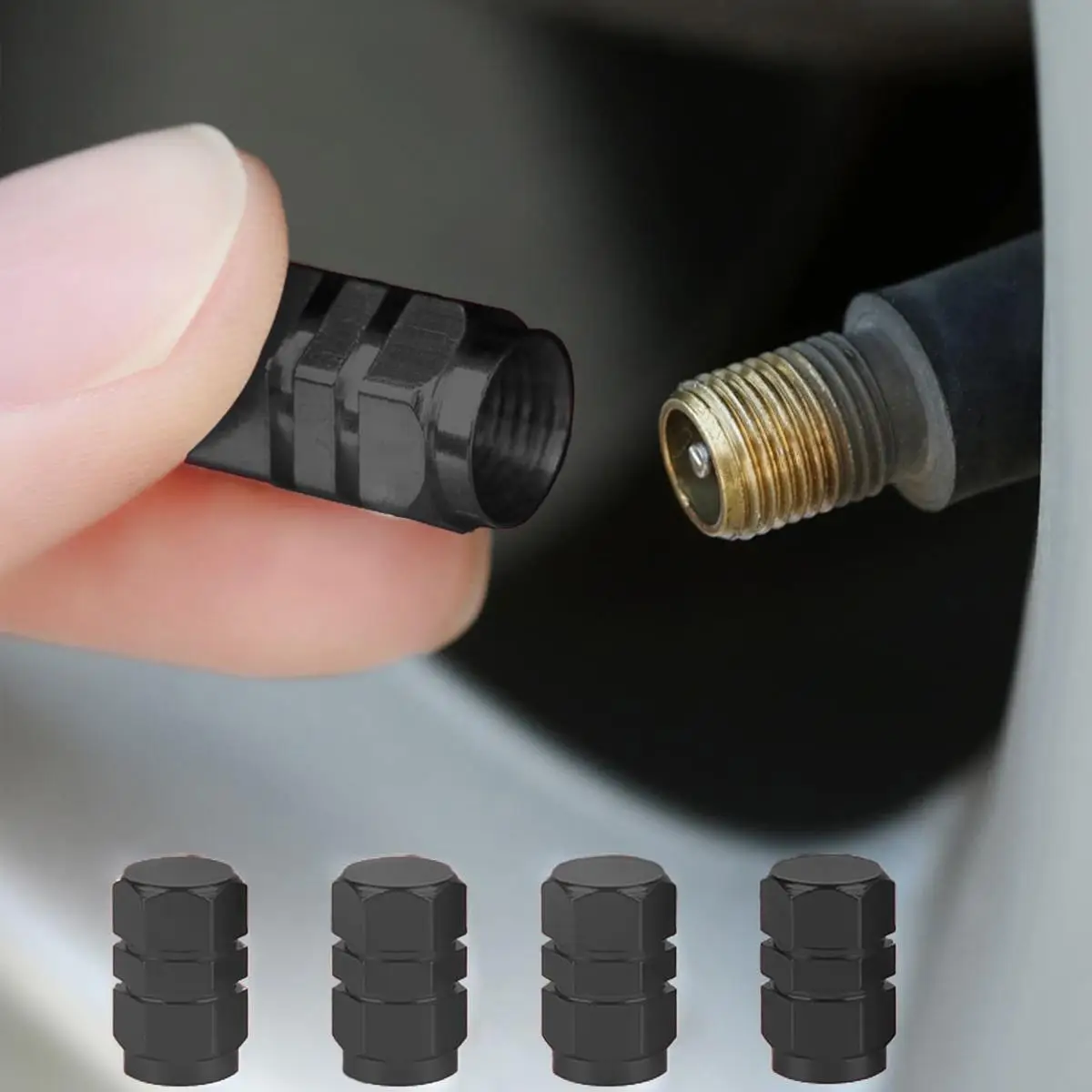 Car Tire Valve Stem Caps, Car Tire Valve Stem Covers, Car Wheel Stem Caps, Tyre Repair & Fitting Tool, Car Dustproof Tire Cap, Universal Car Accessori