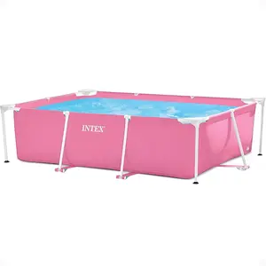 Intex 84 Inch x 23.62 Inch Outdoor Rectangular Frame Above Ground Swimming Pool