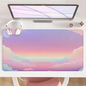 [Gaming Mouse Pad] Ultimate Dreamy Sky & Pastel Clouds Design Non-Slip MousePad For Desk With Rubber Base & Stitched Edge, Ideal For Christmas Gift Birthday Present Home Office Decor