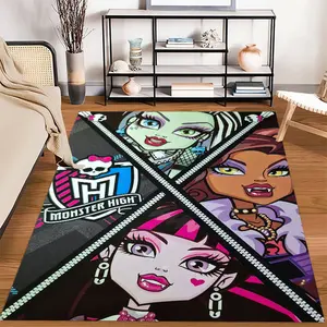 Monster High cartoon 20 Cartoon Print Area Rug, Home Living Room Bedroom Office Chair Under Rug, Gift for Family and Friends for Holidays, Christmas Decor Rug