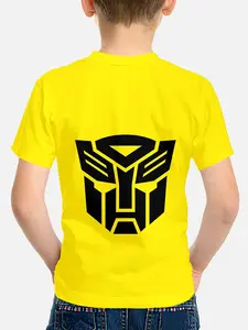 Summer Transformers Autobot Logo Digital Print T-shirt, Graphic Printed Shirt, 100% polyester, fashionable and trendy casual children's clothing, suitable for boys' daily outings and outdoor sports, a perfect gift for boys